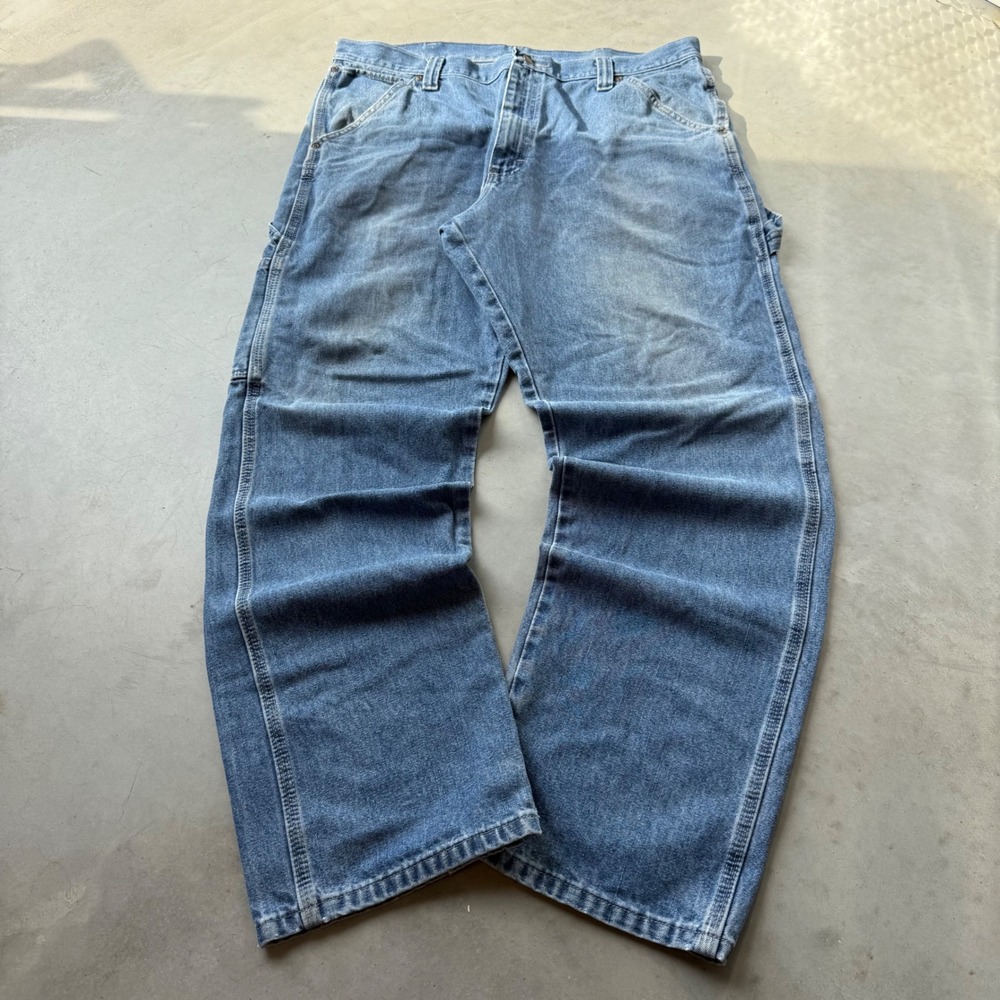 Carhartt Mens Carpenter Jeans Medium Wash Denim Work Pants 36x32 Blue